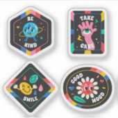 Retro klassieke cartoon sticker set (Voorkant)