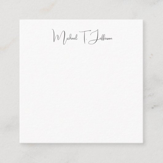 Retro Klassieke Elegante Plain Eenvoudig Grijs Wit Informatiekaartje (Voorkant)