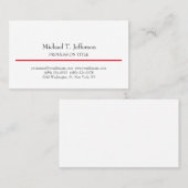 Retro Klassieke Elegante Plain Eenvoudig Wit Visitekaartje (Voorkant / Achterkant)