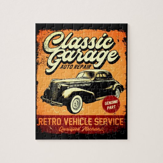 RETRO | KLASSIEKE GARAGE | PUZZLE LEGPUZZEL (Verticaal)