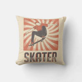 Retro  Klassieke Grange Red Skater Kussen