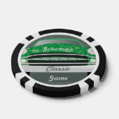 Retro Klassieke Groene Gepersonaliseerde Auto Poker Chips (Enkel)