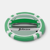 Retro Klassieke Groene Gepersonaliseerde Auto Pokerchips (Enkel)