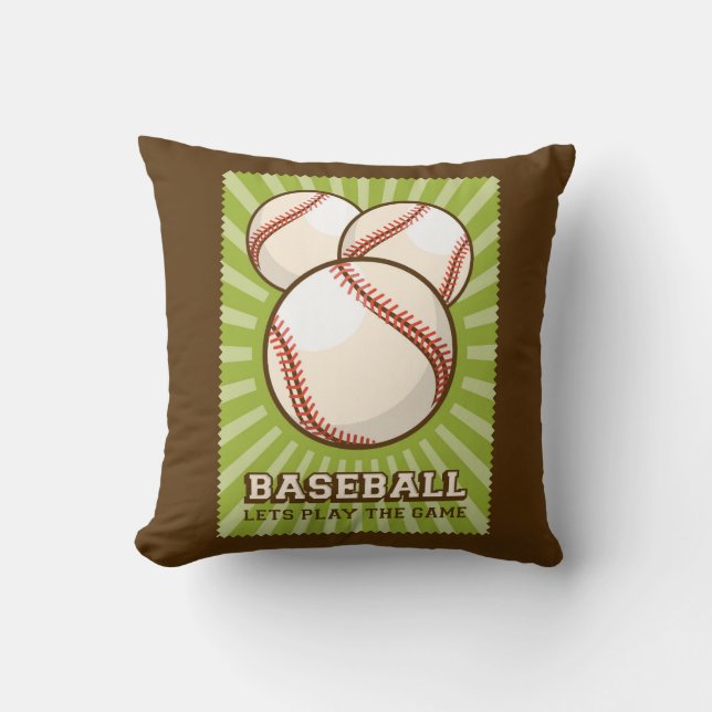 Retro  Klassieke Grunge Green Baseball Kussen (Voorkant)