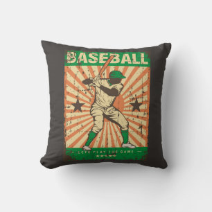 Retro klassieke Grunge Green Baseball Player Kussen