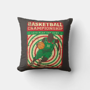 Retro Klassieke Grunge Green Basketballer Kussen