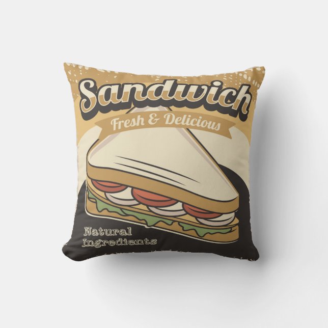 Retro  Klassieke Grunge Sandwich Kussen (Voorkant)