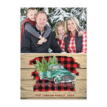 Retro Klassieke kerstakelwagen PHOTO-groet