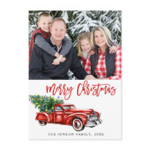 Retro Klassieke kerstakelwagen PHOTO-groet