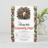  retro klassieke kerstkrans kaart (Staand voorkant)