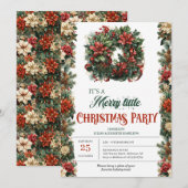  retro klassieke kerstkrans kaart (Voorkant / Achterkant)