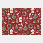 Retro klassieke kerstvakantie patroon inpakpapier vel (Voorkant)