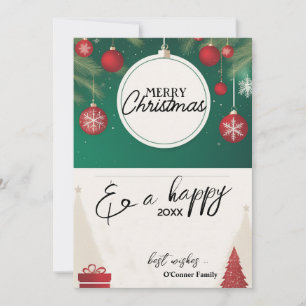 Retro Klassieke Kerstversieringen - Kerstkaarten Feestdagenkaart