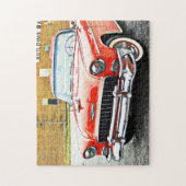 Retro Klassieke Rode Auto Convertible Puzzel (Verticaal)