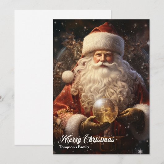 retro klassieke Sinterklaas Feestdagenkaart (Voorkant / Achterkant)