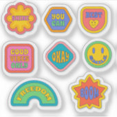 Retro klassieke vintage sticker set (Voorkant)