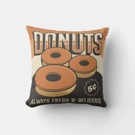 Retro  Klassieke vun zoete donuts Kussen