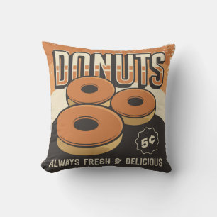Retro  Klassieke vun zoete donuts Kussen