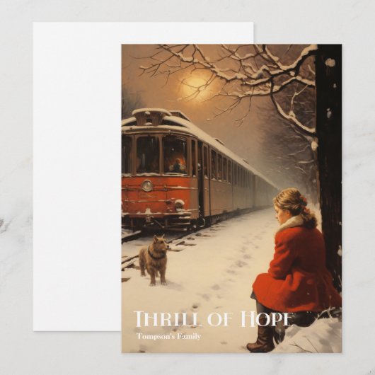 Retro  klassieker gezellige winter Thrill of Hope Feestdagenkaart (Voorkant / Achterkant)