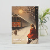 Retro  klassieker gezellige winter Thrill of Hope Feestdagenkaart (Staand voorkant)