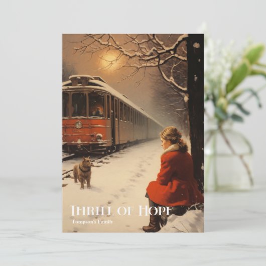 Retro klassieker gezellige winter Thrill of Hope Feestdagenkaart (Staand voorkant)