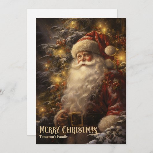 retro klassieker Sinterklaas in het bos Feestdagenkaart (Voorkant / Achterkant)