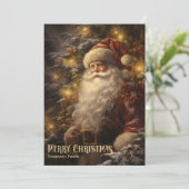  retro klassieker Sinterklaas in het bos Feestdagenkaart (Staand voorkant)