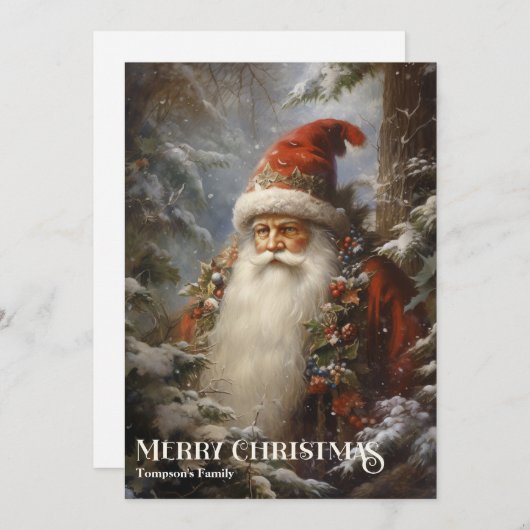 retro klassieker Sinterklaas in het bos Feestdagenkaart (Voorkant / Achterkant)