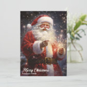 retro klassieker Sinterklaas lachend Feestdagenkaart (Staand voorkant)