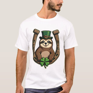 Retro Klaver Luiaard St. Patrick's Dag Ontwerp 2 T-shirt