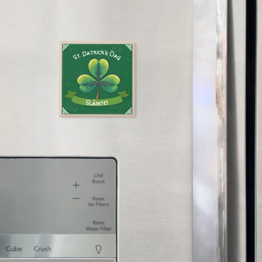 Retro Klaver St. Patrick's Day Magneet (Insitu (Koelkast))