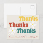 Retro Klein Bedankje Daisy Groovy  Briefkaart (Voorkant / Achterkant)