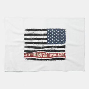 Retro Kleine Buschauffeur Vlag Shirt Ontwerp_1 Theedoek