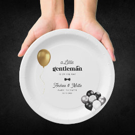 Retro Kleine Gentleman Balloons Jongen Baby shower Papieren Bordje