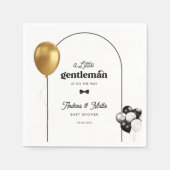 Retro Kleine Gentleman Balloons Jongen Baby shower Servet (Voorkant)