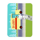 Retro kleine stad melkman flexibele magneet (Verticaal)