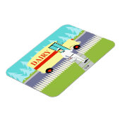 Retro kleine stad melkman flexibele magneet (Linkerzijde)