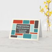 Retro Kleinzoon Gefeliciteerd Afstuderen Kaart (Gele Bloem)