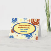 Retro Kleinzoon Gefeliciteerd Afstuderen Kaart (Voorkant)