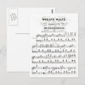 Retro-kleppen van muzieknoten vellen ( wals) briefkaart (Voorkant / Achterkant)