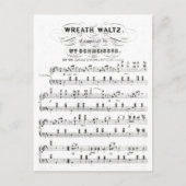 Retro-kleppen van muzieknoten vellen ( wals) briefkaart (Voorkant)