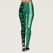 Retro Kleur Amerikaanse Vlag #7 Leggings (Achterkant)