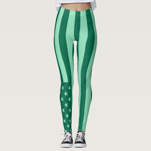 Retro Kleur Amerikaanse Vlag #7 Leggings (Voorkant)