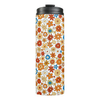 Retro Kleur Bloem Motief Thermosbeker