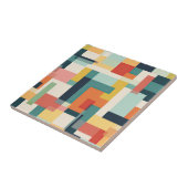 Retro kleur blokken Mid Century moderne geometrisc Tegeltje (Zijkant)