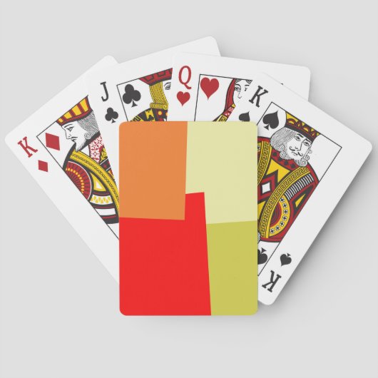 Retro Kleur Geometrisch Patroon #3 Pokerkaarten (Achterkant)