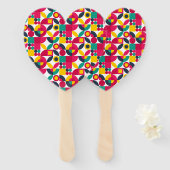 Retro kleur handwaaier (Voorkant en achterkant)