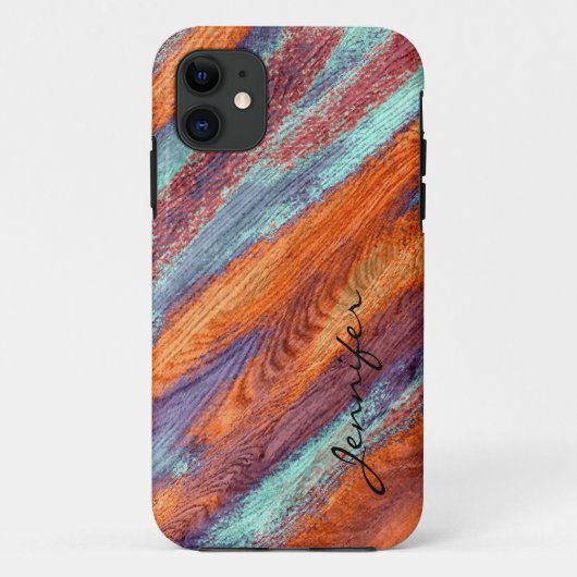 Retro Kleur Houtstructuur Textuur #2 Case-Mate iPhone Case (Achterkant)