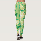 retro kleur l Lemon Groen motief Leggings (Achterkant)