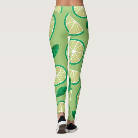  retro kleur l Lemon Groen motief Leggings (Achterkant)